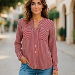 CAbi Style 5335 Franklin Stripe Popover Blouse